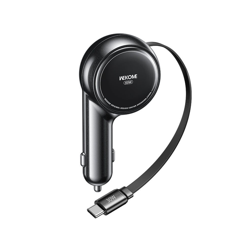 60W WK WP-C50 Auto-Ladegerät 1-fach, mit USB-C Kabel 30W Schwarz