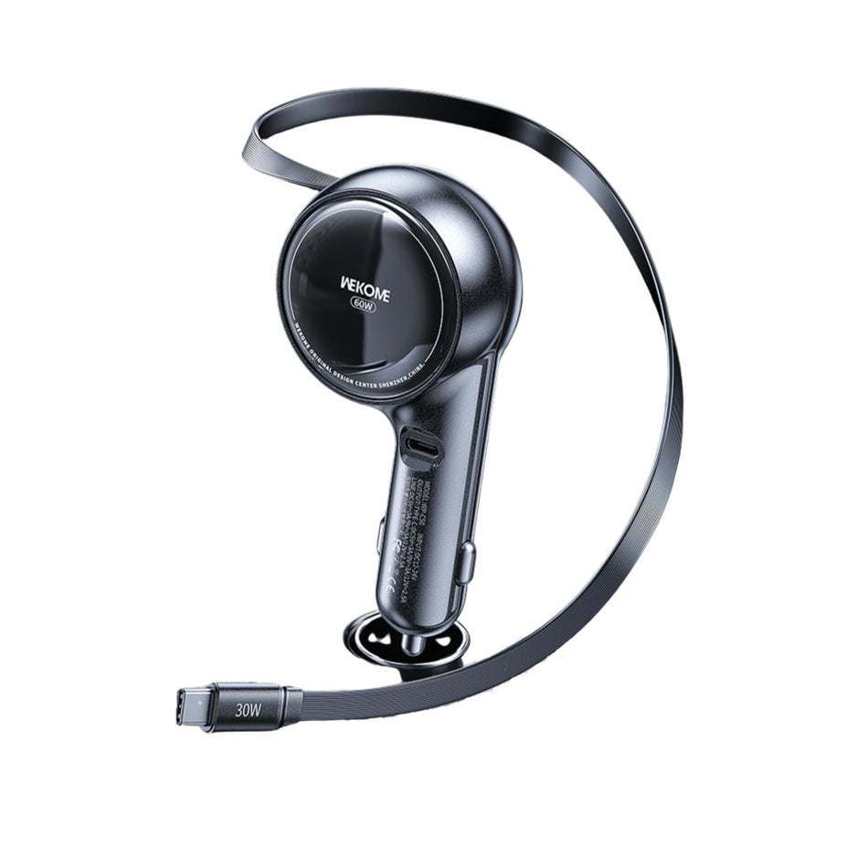 60W WK WP-C50 Auto-Ladegerät 1-fach, mit USB-C Kabel 30W Schwarz