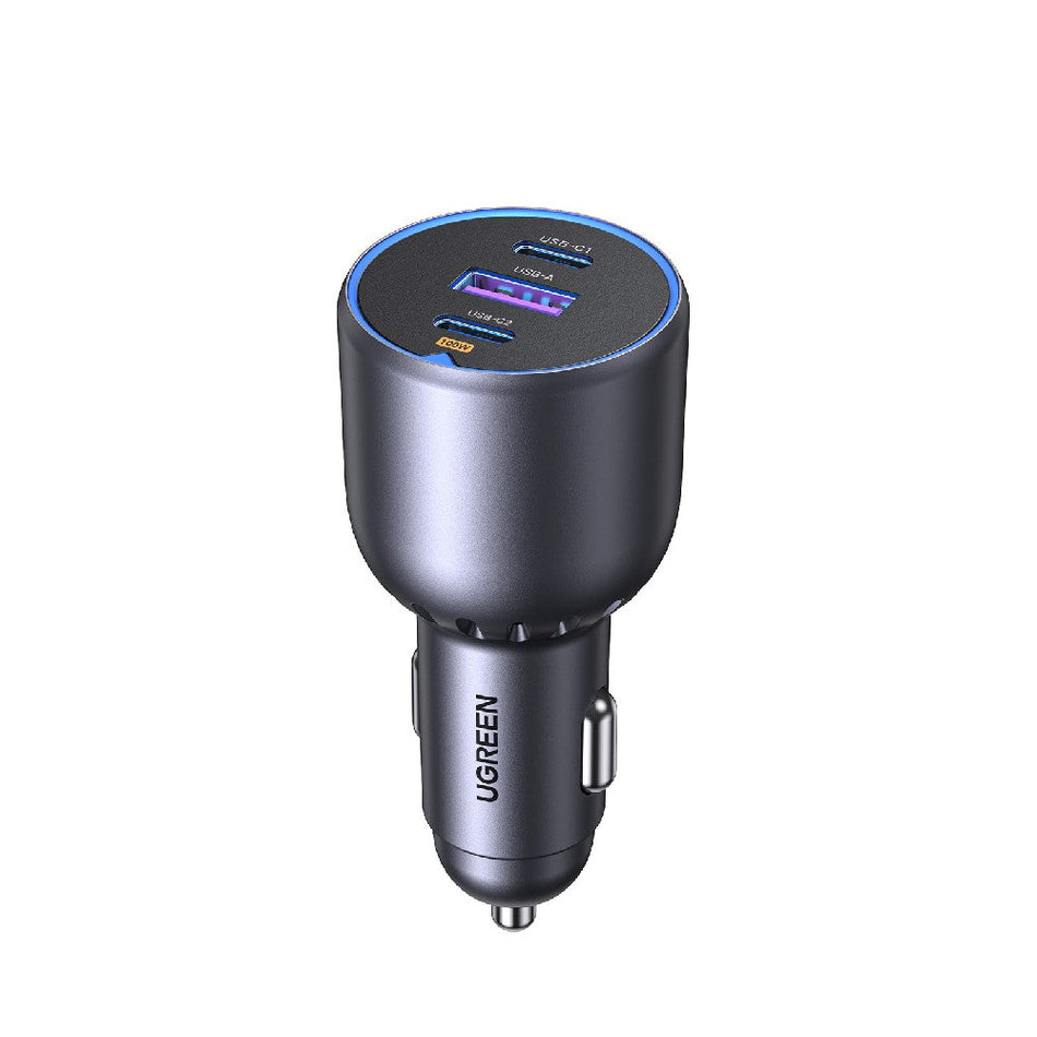 Φορτιστής Αυτοκινήτου 130W UGREEN EC705 55511 3 Θέσεων, με καλώδιο USB-C 100W Γκρί
