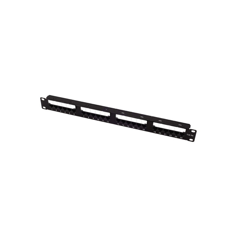Patch Panel CAT6A 24 Θέσεων 1U Power On PP-C6A-U24 UTP με Οργάνωση Καλωδίων
