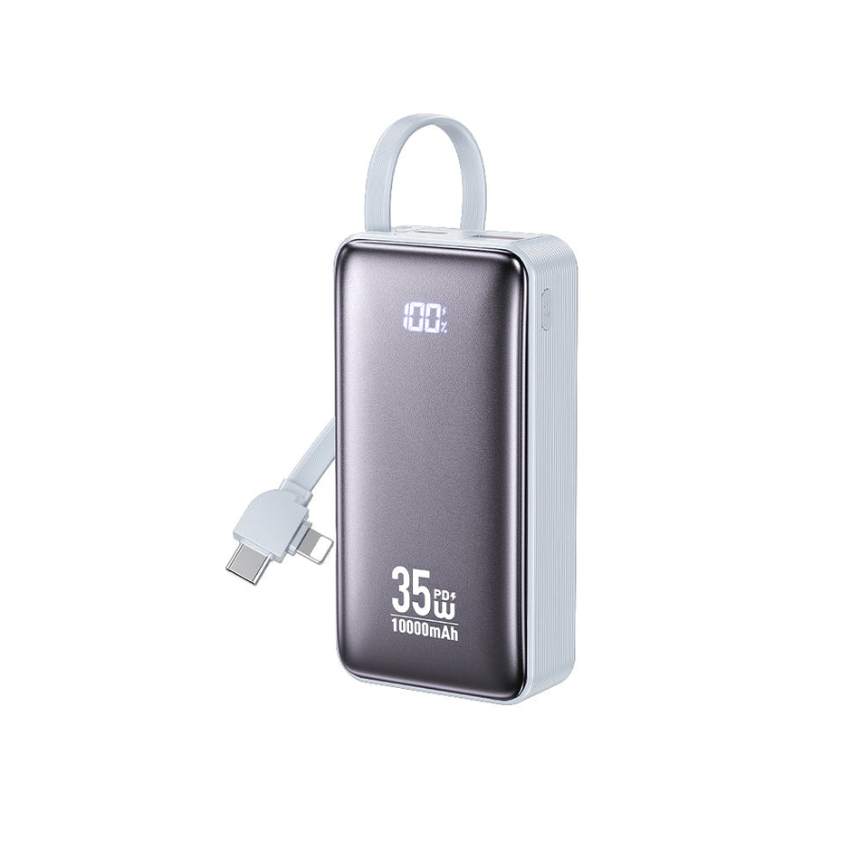 Power Bank 10000mAh PD 35W WK WP-61 2 Anschlüsse, mit USB-C/Lightning-Kabel Blau