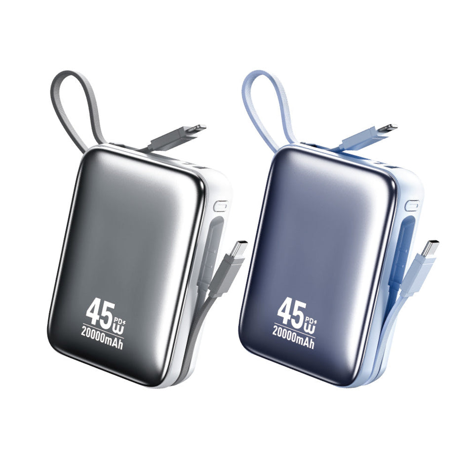 Powerbank 20000mAh PD 45W WK WP-50 2-fach, mit USB-C/Lightning-Kabel Blau