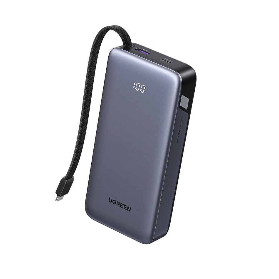 Power Bank 20000mAh PD 45W UGREEN PB536 55988B 2-Port, mit USB-C Kabel Grau