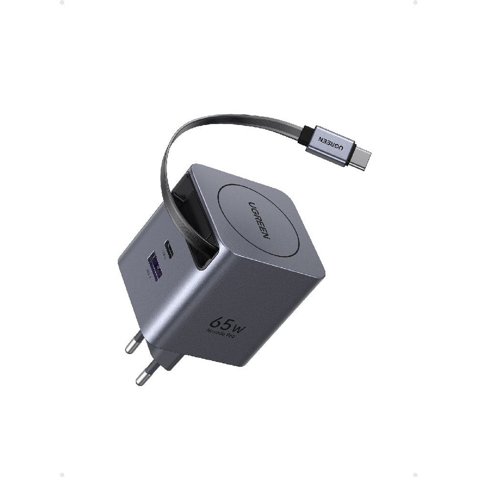 UGREEN X615 65825 GaN PD 65W Wandladegerät 2-Port, mit USB-C Kabel 65W Grau