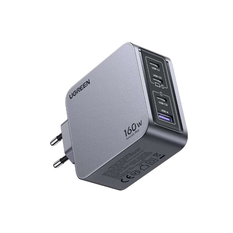 Φορτιστής Σπιτιού GaN PD 160W UGREEN X763 25877 4 Θέσεων, με καλώδιο USB-C 240W 1.5m Γκρί