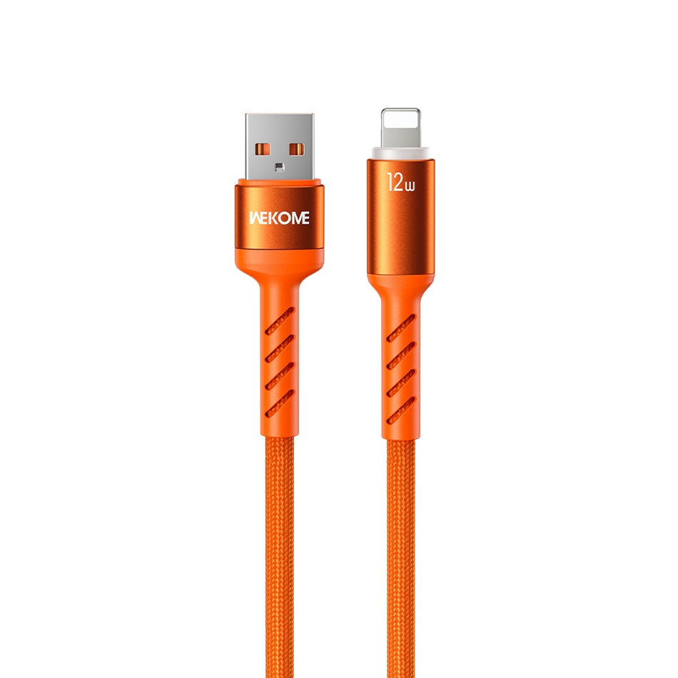 Καλώδιο Φόρτισης με LED WK WDC-C13i USB σε Lightning 1.2m Πορτοκαλί