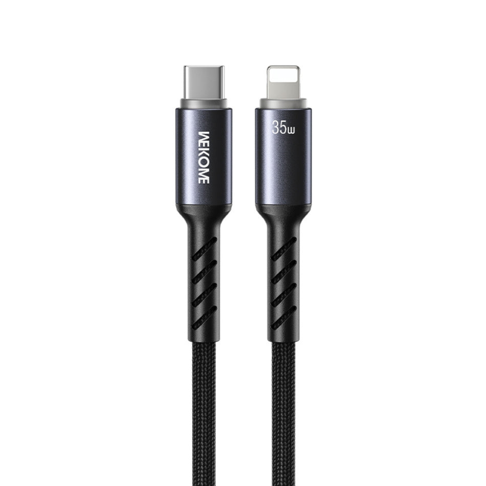 Καλώδιο Φόρτισης με LED WK WDC-C15 USB-C to Lightning PD 35W 1.2m Μαύρο