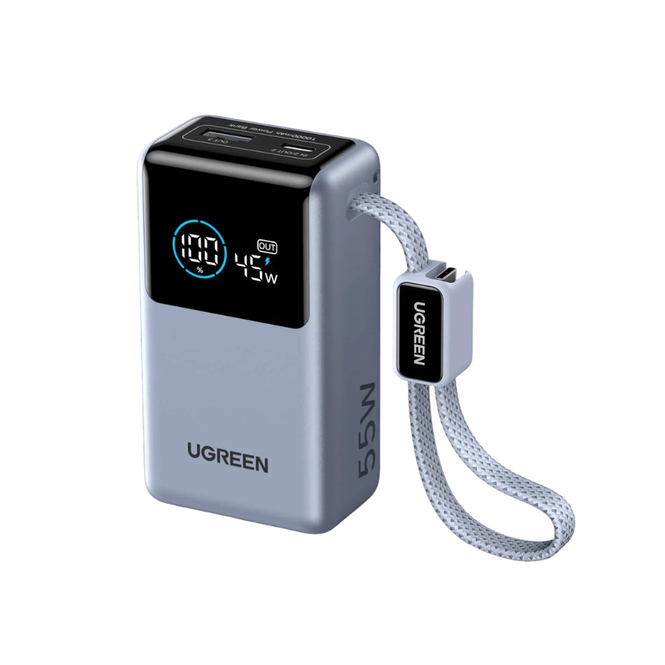 Power Bank 10000mAh 55W UGREEN PB727 75701B 2 Θέσεων, με καλώδιο USB-C