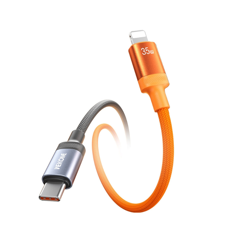 Καλώδιο Φόρτισης WK WDC-C19 USB-C to Lightning PD 35W 1.2m Μαύρο-Πορτοκαλί