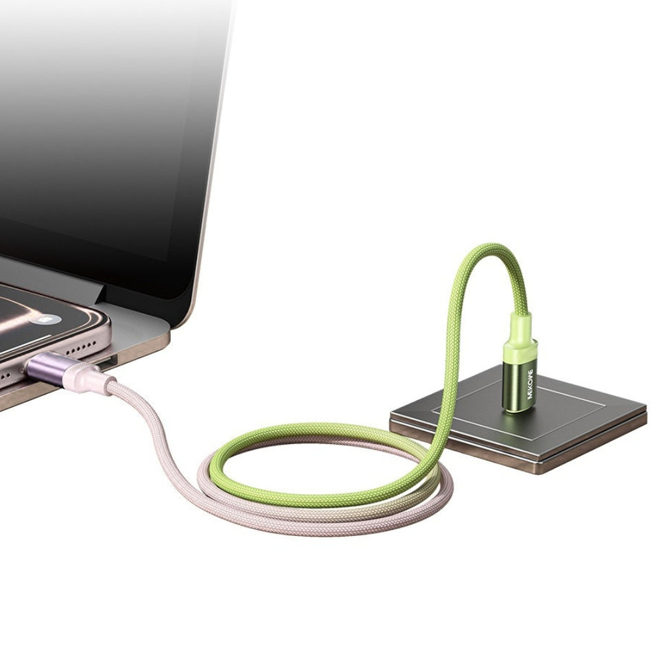 Καλώδιο Φόρτισης WK WDC-C19 USB-C to Lightning PD 35W 1.2m Ροζ-Πράσινο