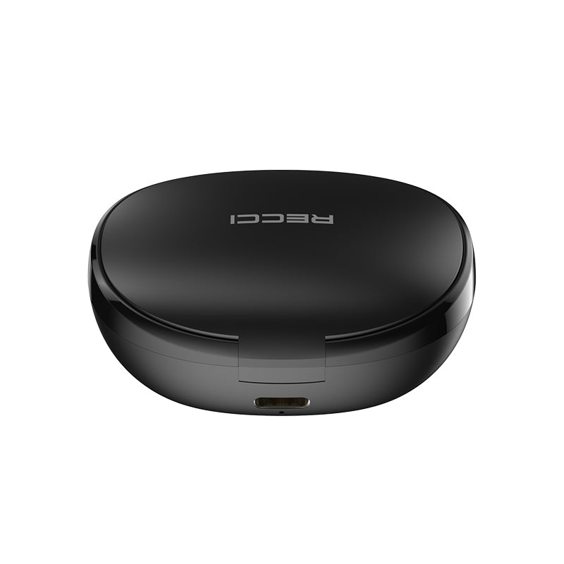 Écouteurs mains libres Bluetooth intra-auriculaires dynamiques Recci REP-W66 avec étui de chargement Noir
