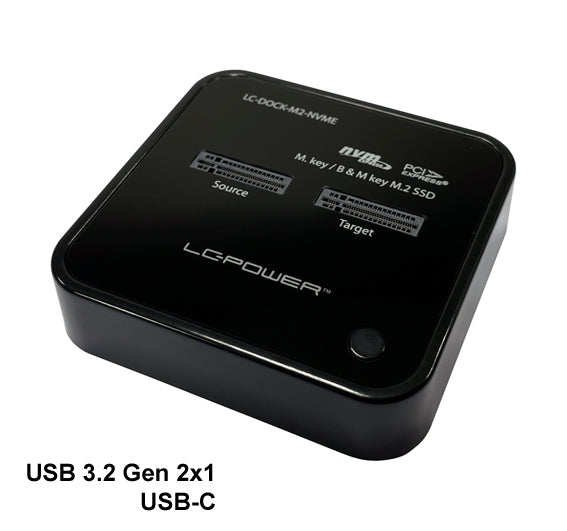 Lc Power Docking Station For Two Nvme M2 Ssd Usb3.2