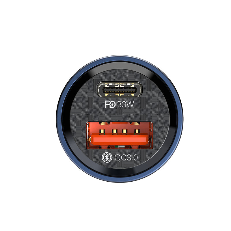 Chargeur de voiture transparent RECCI RCC-N17 33W PD33W+18W - Bleu
