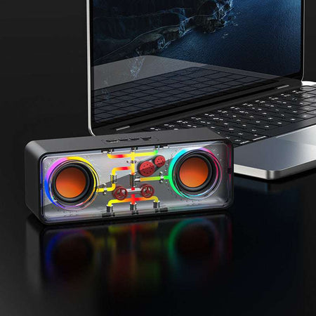 Recci RSK-W38 Space Station - Ασύρματο Φορητό Ηχείο Bluetooth με RGB Φωτισμό - Black