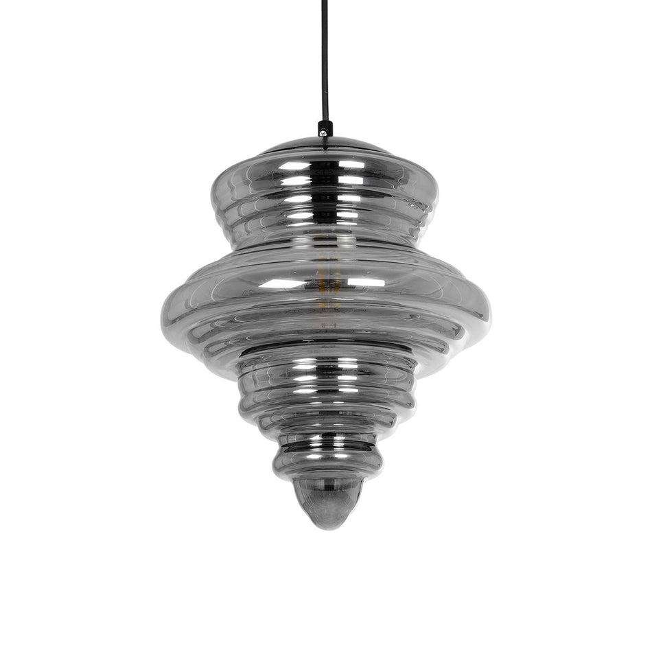 CORTE 206-0028 Μοντέρνο Κρεμαστό Φωτιστικό Οροφής με Ντουί 1 x E27 AC 220-240V IP20 - Μαύρο Φιμέ - Μ25 x Π25 x Υ30cm