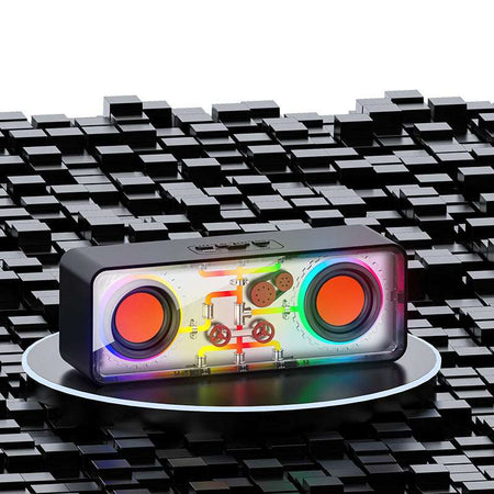 Recci RSK-W38 Space Station - Ασύρματο Φορητό Ηχείο Bluetooth με RGB Φωτισμό - Black