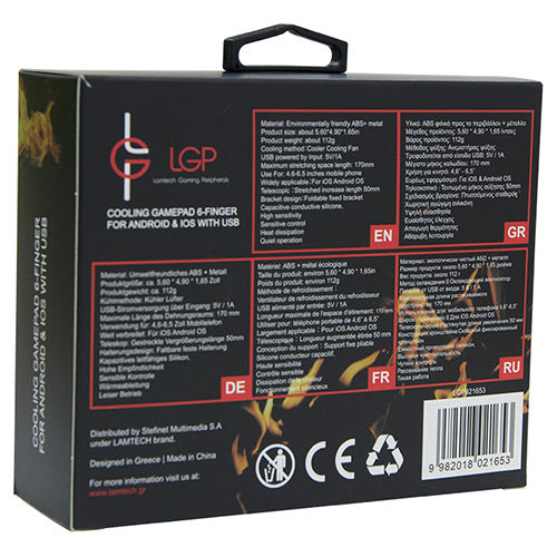 Lamtech Cooling Gamepad 6 Finger Pubg For Android & Ios With Usb