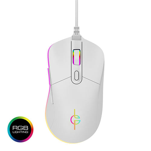 Lamtech Rgb Gaming Mouse 6400 Dpi White 'White Moon'