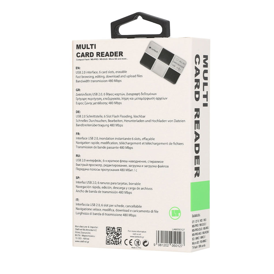 Lamtech Multi Card Reader Black Silver