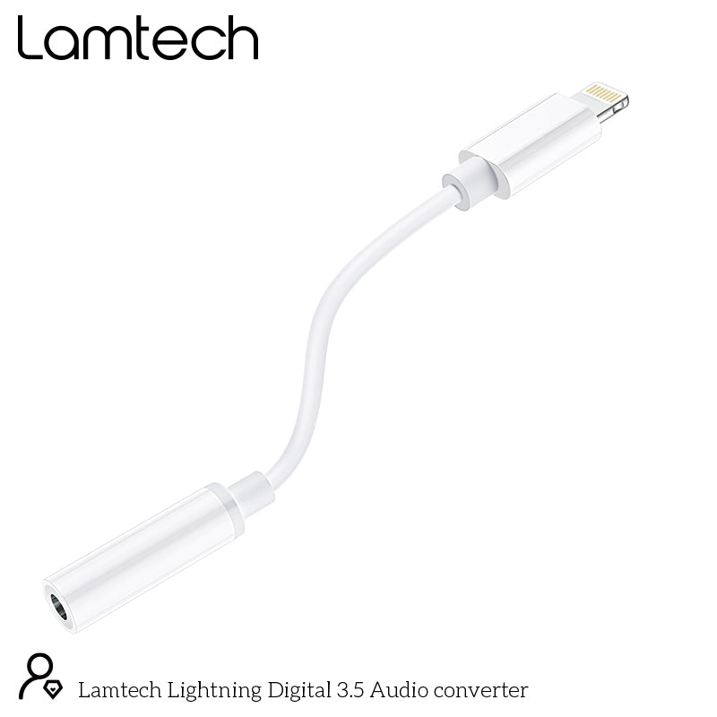 Lamtech Lightning Adapter Cable Audio Jack 3,5 Mm White