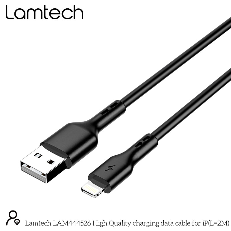 Lamtech Charging & Datacable Lightning 2m Black