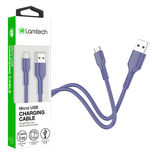 Lamtech Datacable Micro Usb 1m Blue