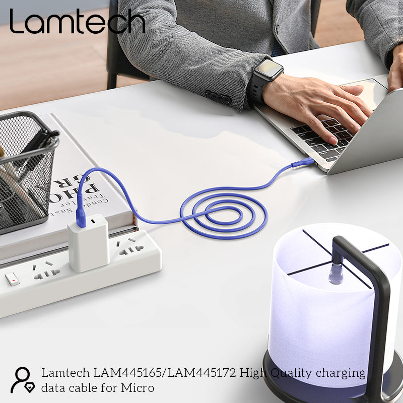 Lamtech Datacable Micro Usb 1m Blue
