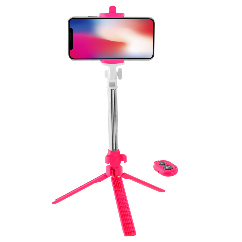 Lamtech 2in1 Tripod & Selfie Stick Rose Red