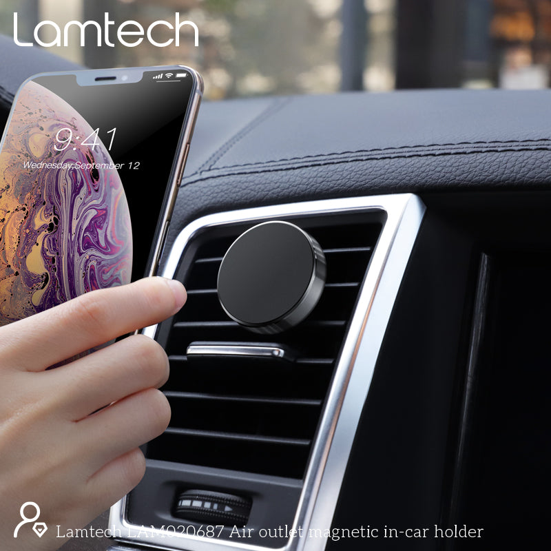 Lamtech Magnetic Car Air Vent Car Smartphone Holder Silver