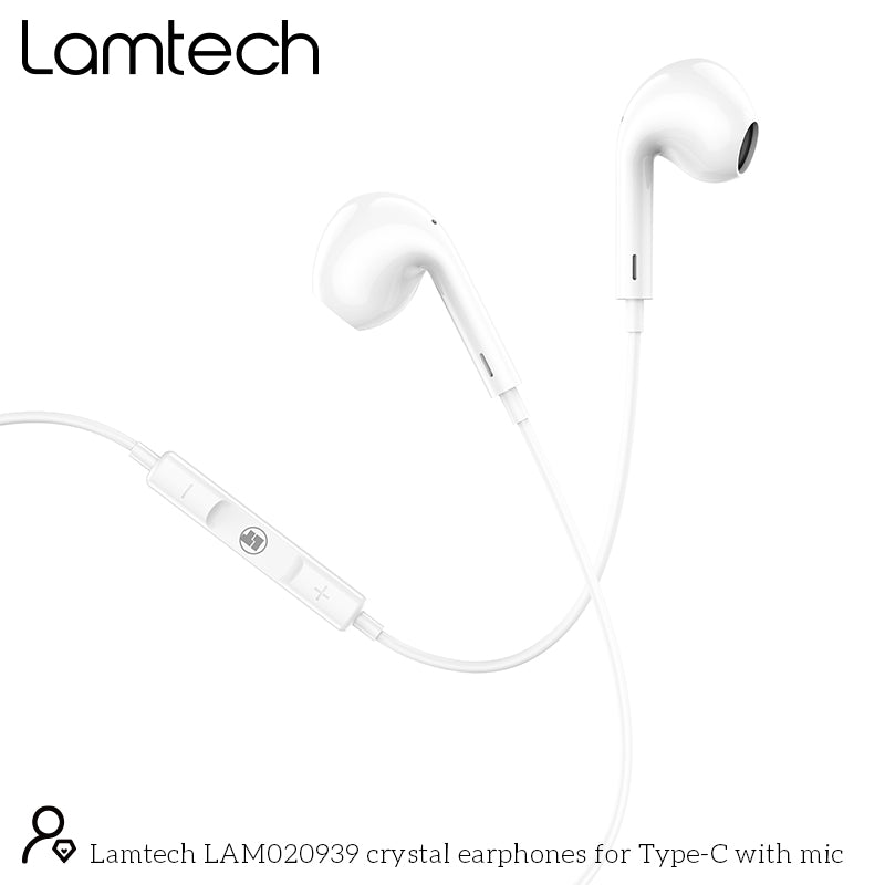 Lamtech Type C Mobile Earphones With Microphone White