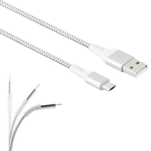 Lamtech Câble Micro USB incassable de haute qualité argent 2 M