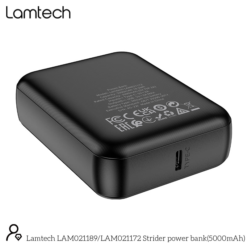 Lamtech Powerbank 5000 Mah Black