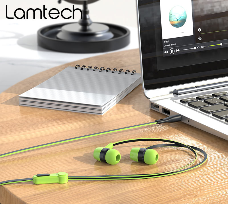 Lamtech Handsfree With Mic 3,5 Mm Jack Green