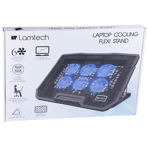 Lamtech Laptop Cooling Flexi Stand 6 Fans