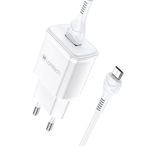 Lamtech Quick Charger Usb3.0 18 W With Micro Usb Cable 1 M White
