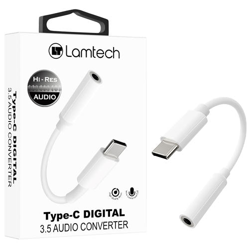 Lamtech Type C Adapter Cable Audio Jack 3,5 Mm White
