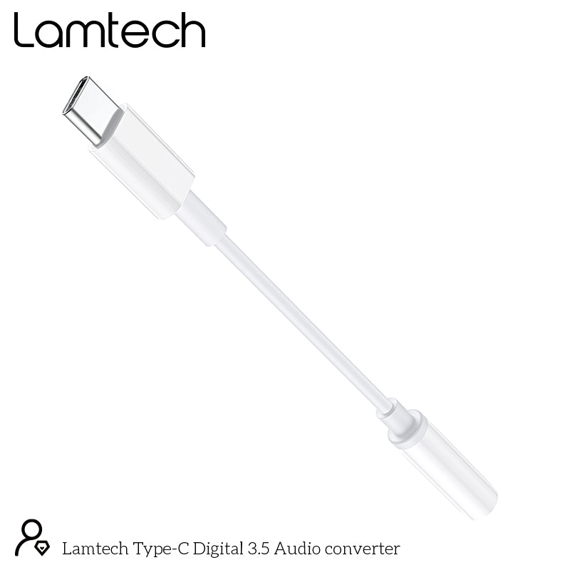 Lamtech Type C Adapter Cable Audio Jack 3,5 Mm White