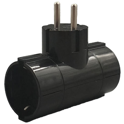 Lamtech Power Socket Splitter With 2 Schuko Outlets Black