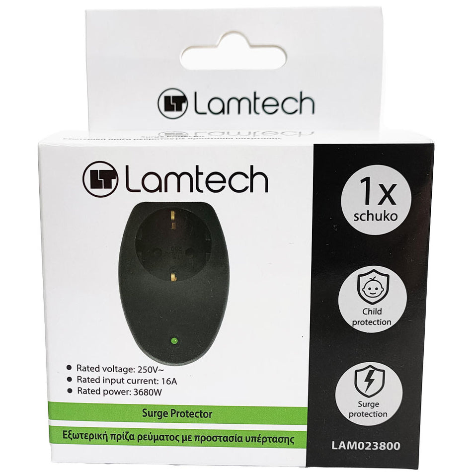 Lamtech Surge Protector 16 A 250 V 3680 W Black
