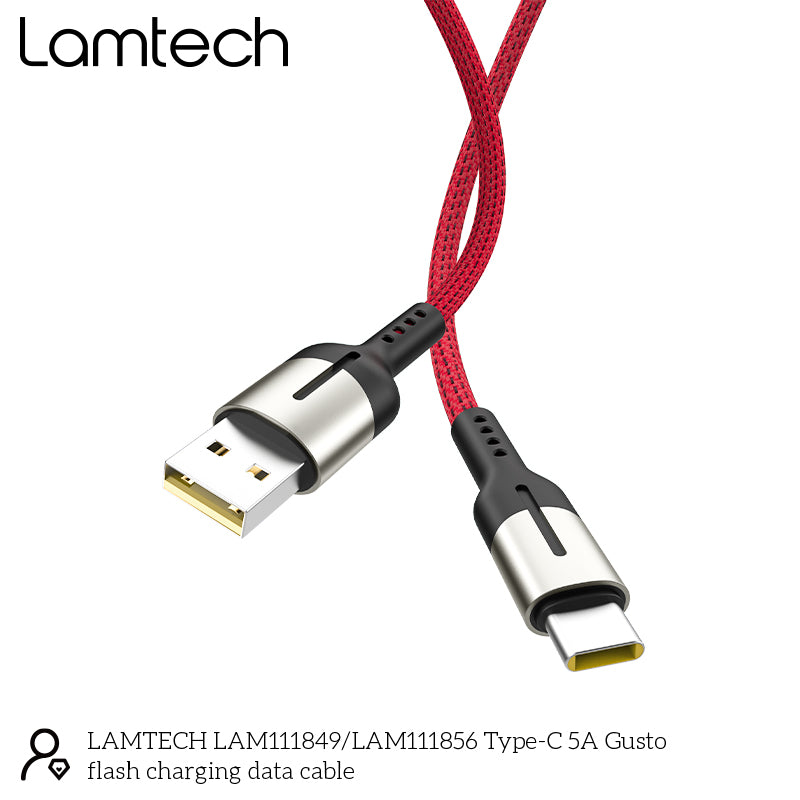 Lamtech Usb Type C Data Cable 5 A 1,2 M Red