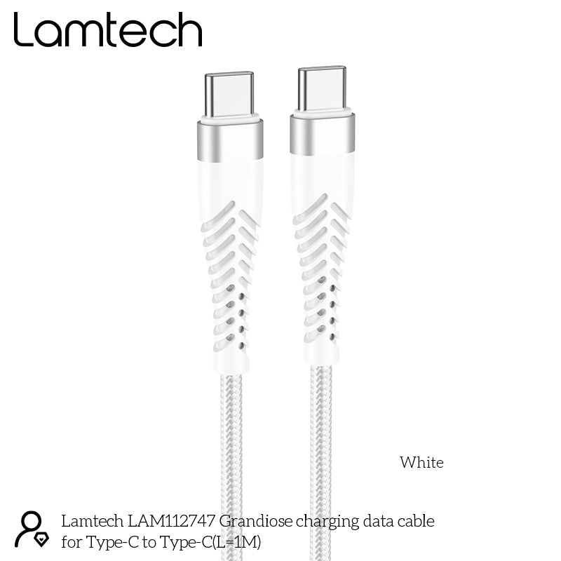 Lamtech Hq Unbreakable Cable Type C To Type C White 1 M