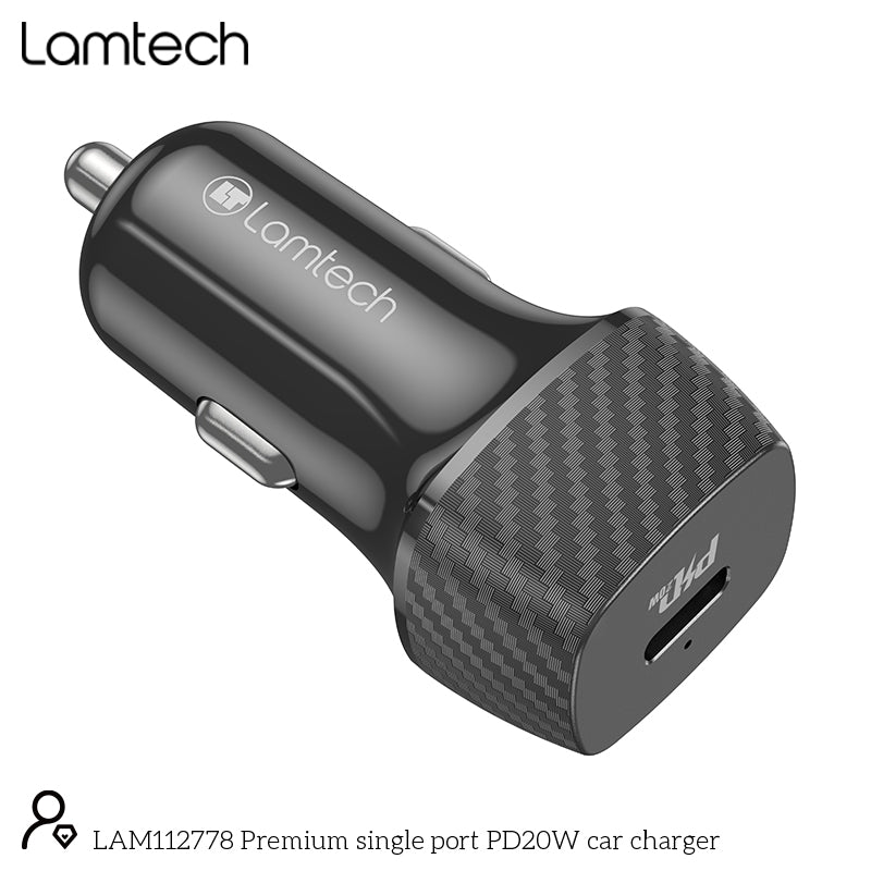 Lamtech Premium Fast In Car Charger Type C Pd20 W Black