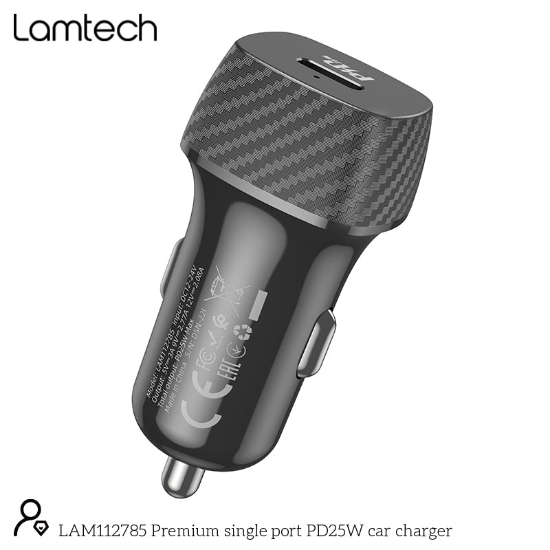 Lamtech Premium Fast In Car Charger Type C Pd25 W Black
