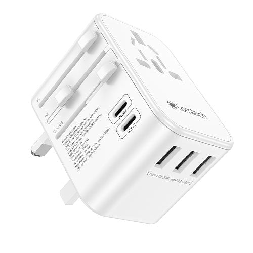 Lamtech Universal Travel Adapter With 3x Usb + 2x Type C Outputs 35 W