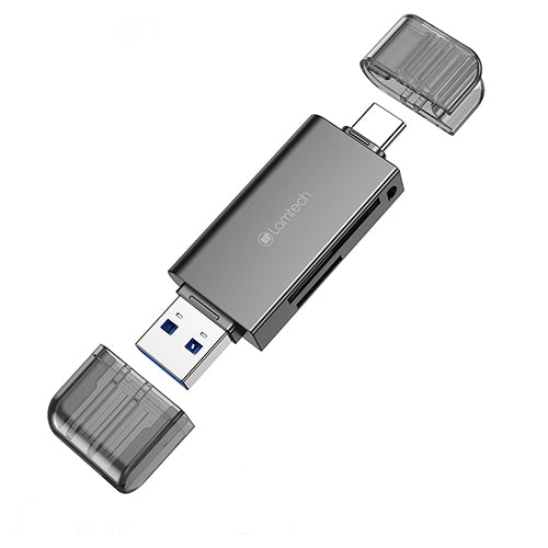 Lamtech Usb/Type C 3.0 High Speed Card Reader Metal Grey