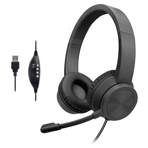 Lamtech Usb Stereo Headphone With Mic Noise Cancelling Black