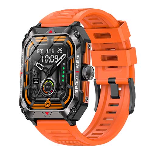 Lamtech Sport Watch Bt5.1 With Health Sensor & Sport Tracking Square Tft 2.02' Display B.Orange