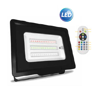 ΠΡΟΒΟΛΕΑΣ LED 50W ΜΑΥΡΟ RGB S.SLIM DOB