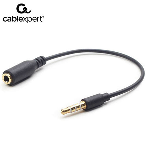 Cablexpert 3.5mm 4 Pin Audio Cross Over Adapter Cable Black
