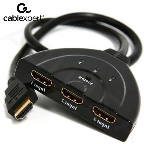 Cablexpert Hdmi Interface Switch 3 Ports Build In Cable
